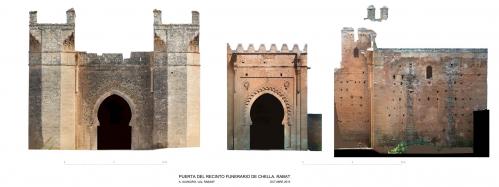Recinto de Chella (Rabat, Marruecos) - Alzados puerta principal