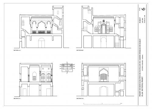 Pabellon del Jardín d'Essais (Rabat, Marruecos) - Secciones estado final