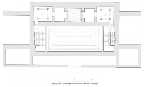 Palacio al-Badi (Marrakech, Marruecos) - Planta alta salon norte hipótesis
