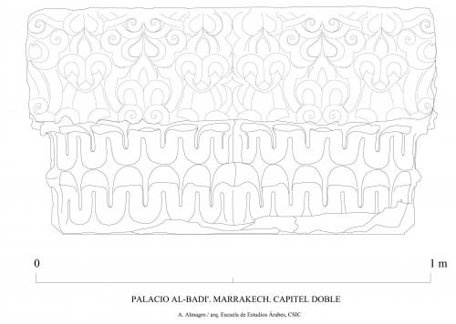 Palacio al-Badi (Marrakech, Marruecos) - Alzado capitel