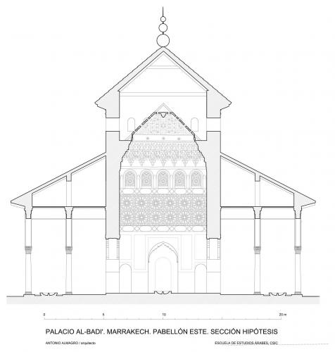 Palacio al-Badi (Marrakech, Marruecos) - Sección qubba este hipótesis