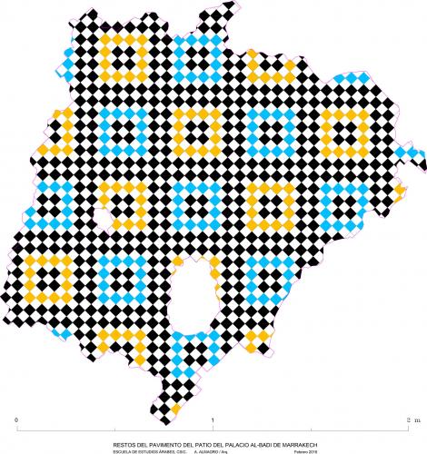 Palacio al-Badi (Marrakech, Marruecos) - Alicatado de suelo patio