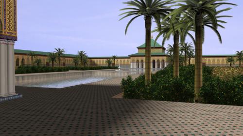 Qasr al-Badi' (Marrakech, Marruecos) - Patio y jardines desde el noreste