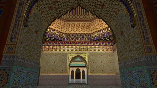 Qasr al-Badi' (Marrakech, Marruecos) - Interior de la qubba occidental desde el arco sur