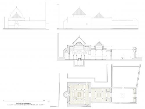 Zawiya Ben Ali (Marrakech, Marruecos) - Planta y secciones