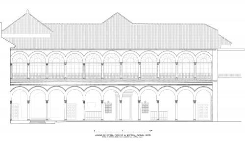 Alcázar de Sevilla - Fachada oeste patio Montería