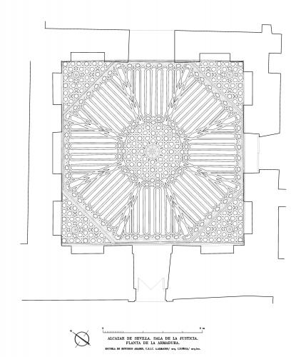 Alcázar de Sevilla - Planta armadura sala Justicia