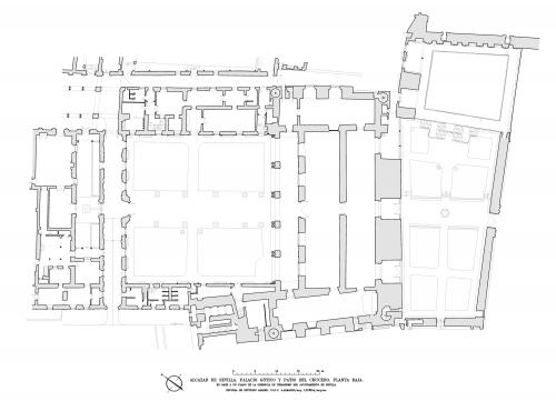 Alcázar de Sevilla - Planta baja Patio Crucero y palacio Gótico