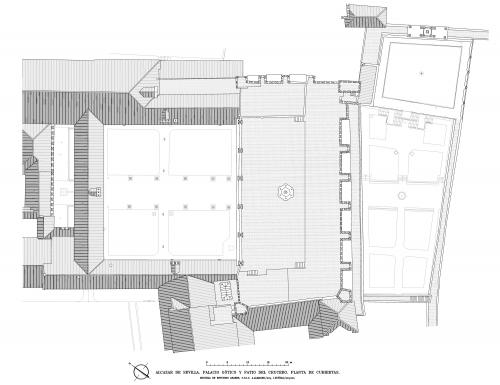Alcázar de Sevilla - Planta cubiertas patio Crucero y palacio Gótico