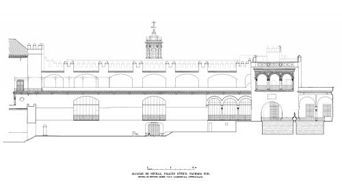 Alcázar de Sevilla - Fachada sur palacio Gótico