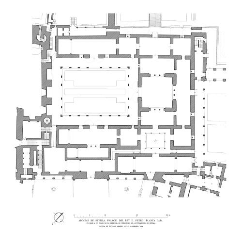 Alcázar de Sevilla - Planta baja del palacio de Pedro I