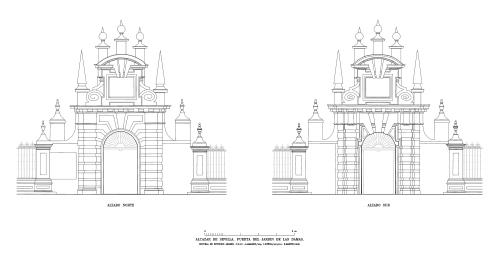 Alcázar de Sevilla - Alzado puerta Jardín de las Damas