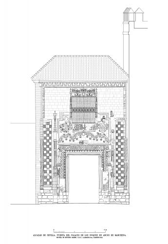 Alcázar de Sevilla - Alzado puerta Duques de Arcos