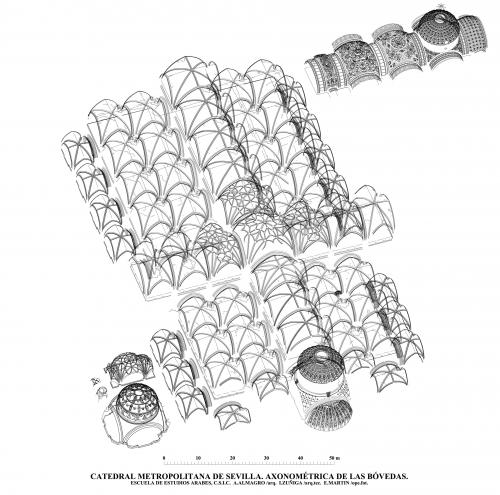Catedral de Sevilla - Axonométrica de las bóvedas 
