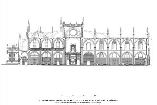 Catedral de Sevilla - Sección por la nave de la epístola 