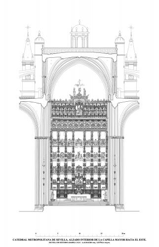 Catedral de Sevilla - Alzado interior capilla mayor hacia el este 