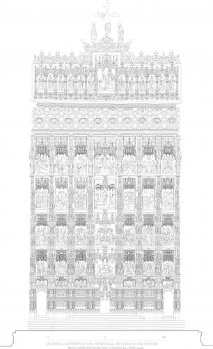 Catedral de Sevilla - Alzado retablo mayor
