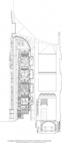Catedral de Sevilla - Sección retablo mayor hacia norte