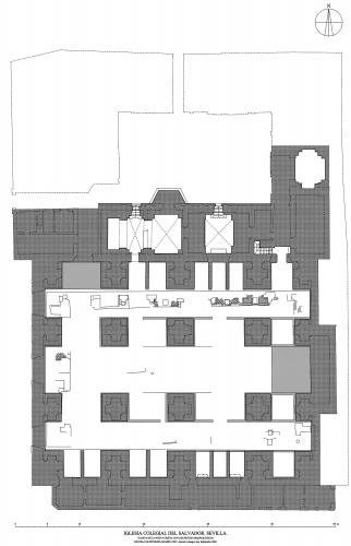 Colegiata del Salvador (Sevilla) - Planta de la nueva cripta con los restos arqueológicos