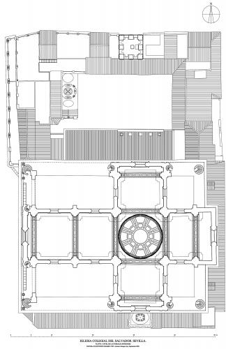 Colegiata del Salvador (Sevilla) - Planta a nivel de las terrazas inferiores