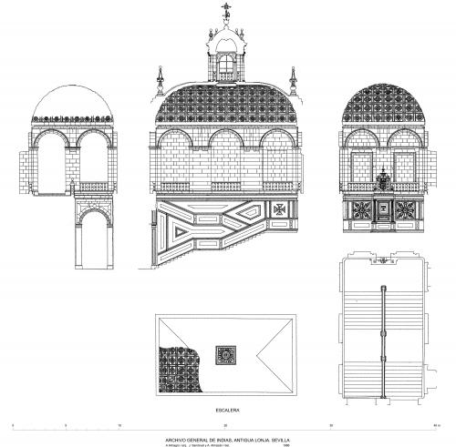 Lonja (Archivo de Indias, Sevilla) - Secciones escalera