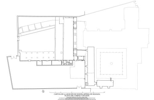 Cartuja de la Asunción (Granada) - Planta del compás y sótanos