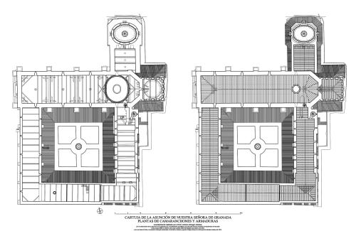 Cartuja de la Asunción (Granada) - Plantas de camaranchones y armaduras   