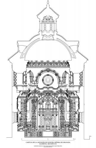 Cartuja de la Asunción (Granada) - Sacristía. Sección O-E   