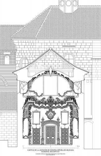 Cartuja de la Asunción (Granada) - Sacristía. Sección E-O   