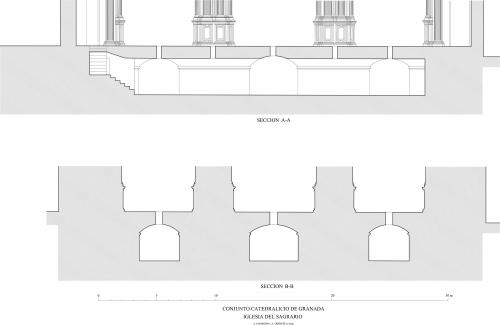 Catedral de Granada - Secciones cripta iglesia del Sagrario