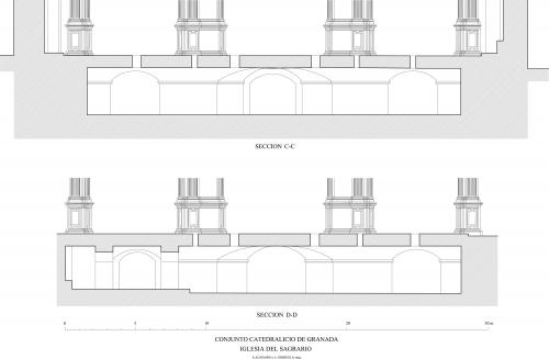 Catedral de Granada - Secciones cripta iglesia del Sagrario