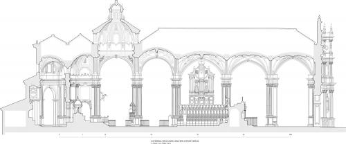 Catedral  de Guadix (Granada) - Sección longitudinal