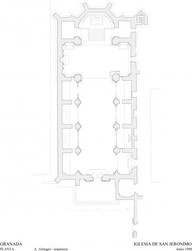 Monasterio de San Jerónimo (Granada) - Planta de cubiertas de la iglesia