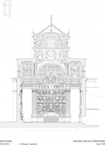 Monasterio de San Jerónimo (Granada) - Sección transversal por crucero