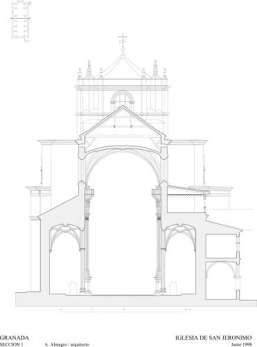 Monasterio de San Jerónimo (Granada) - Sección transversal por nave