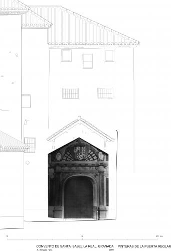 Monasterio Santa Isabel la Real (Granada) - Alzado puerta reglar con pinturas XIX