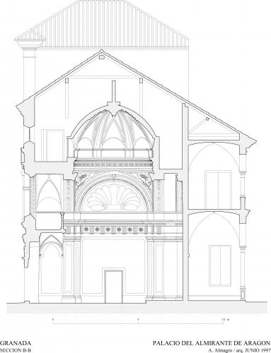 Antiguo Hospital militar (Granada) - Sección B-B capilla Almirante de Aragón