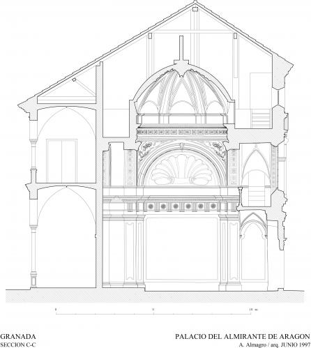 Antiguo Hospital militar (Granada) - Sección C-C capilla Almirante de Aragón