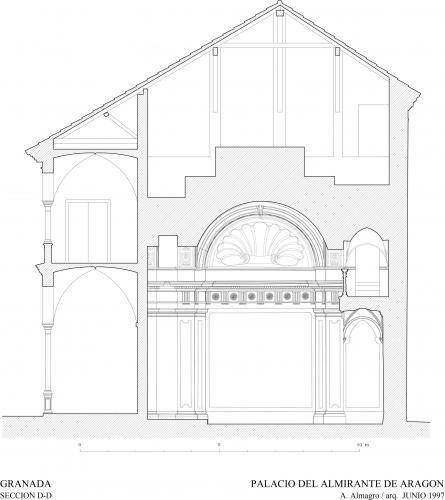 Antiguo Hospital militar (Granada) - Sección D-D capilla Almirante de Aragón