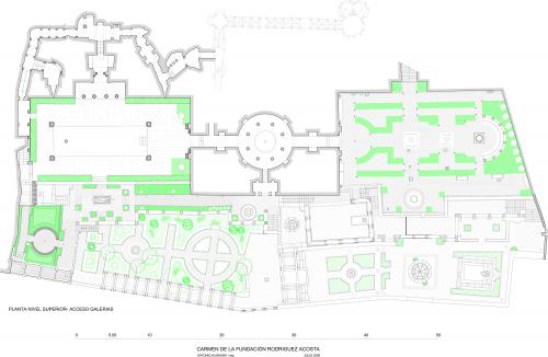 Fundación Rodriguez Acosta (Granada) - Planta jardín alto y galerías