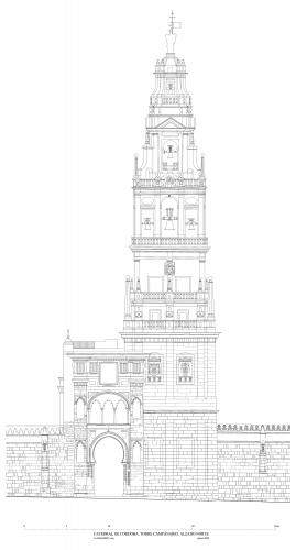 Catedral de Córdoba - Alzado norte de la torre-campanario