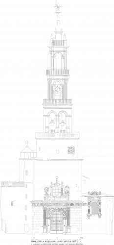 Iglesia de Constantina (Constantina, Sevilla) - Alzado torre