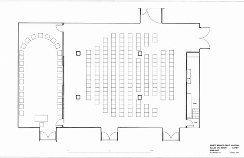 Mobiliario del salón de actos del Museo Arqueológico Nacional