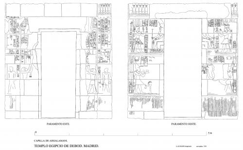 Templo de Debod (Madrid) - Capilla de Adijalamani. Paramentos este y oeste