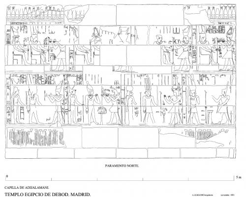 Templo de Debod (Madrid) - Capilla de Adijalamani. Paramentos norte