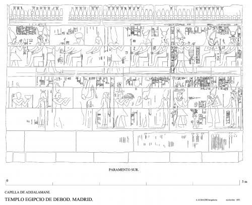Templo de Debod (Madrid) - Capilla de Adijalamani. Paramentos sur