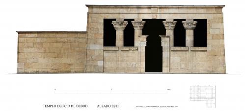 Templo de Debod (Madrid) - Alzado este. Ortoimagen