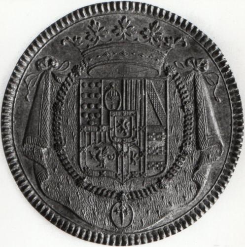 Medalla con escudo de Fernando III (prueba de reverso)