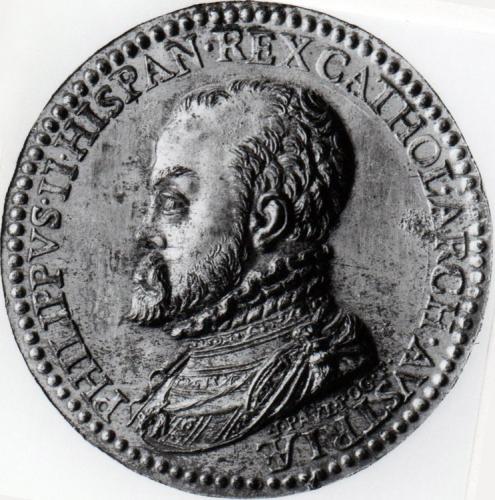 Medalla conmemorativa: Felipe II (prueba de anverso)