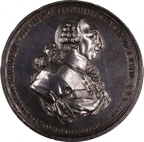 Medalla conmemorativa: Fundación de la Academia Mejicana por Carlos III